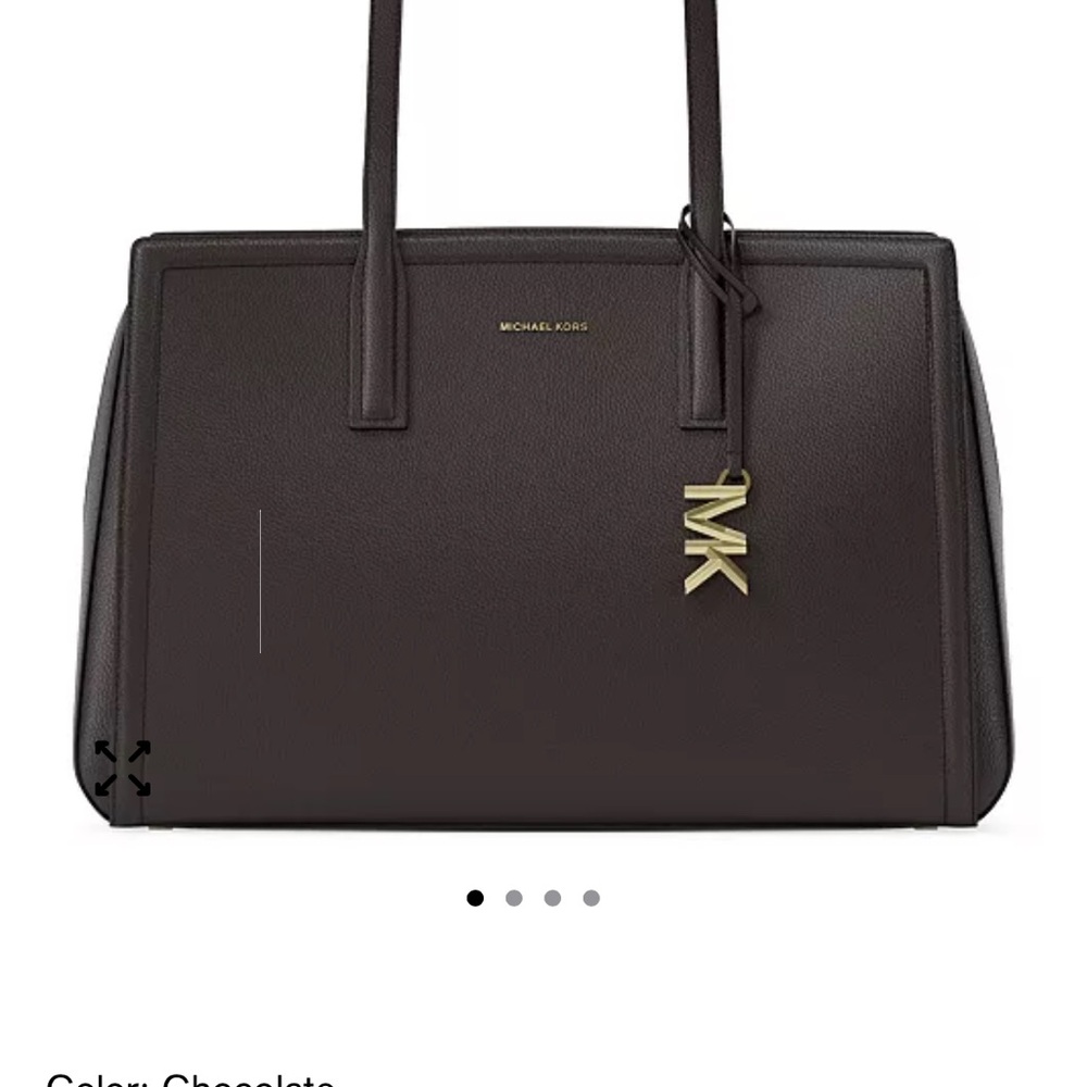 Michael Kors Laila Medium Leather Tote - Chocolate - Picture 7 of 10